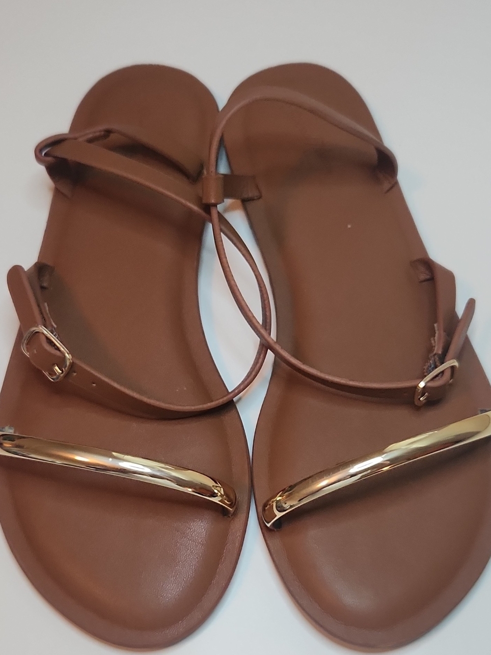 Target Brown Women’s Sandals with Gold Bar Detail